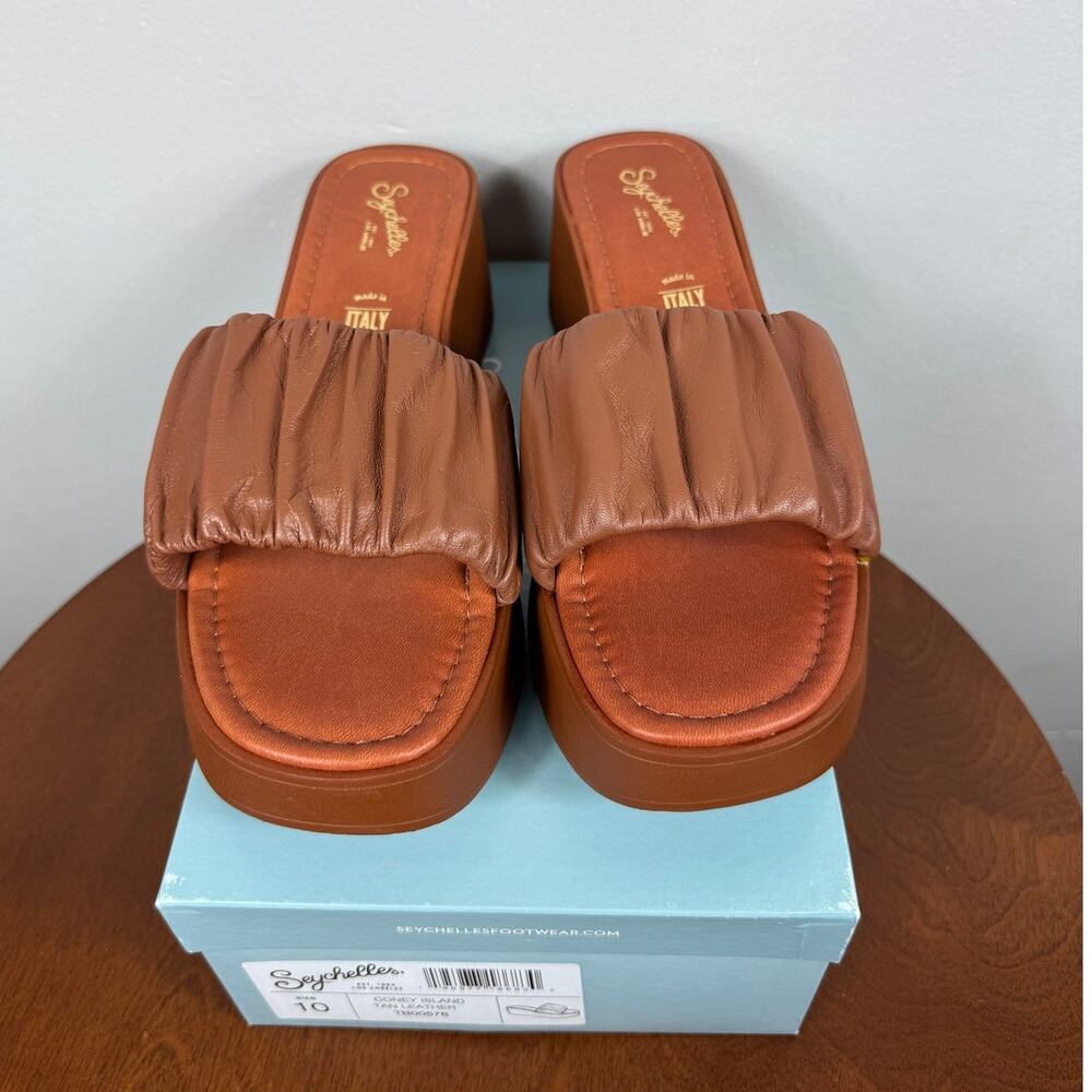 New Seychelles Women' Coney Island Sandal in Tan Leather Size 10